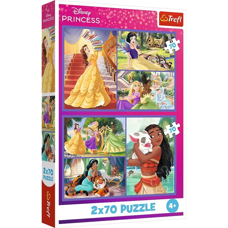 Trefl - Disney Fairytale Days Puzzle 2x70 Pieces - 34440 - Image 1