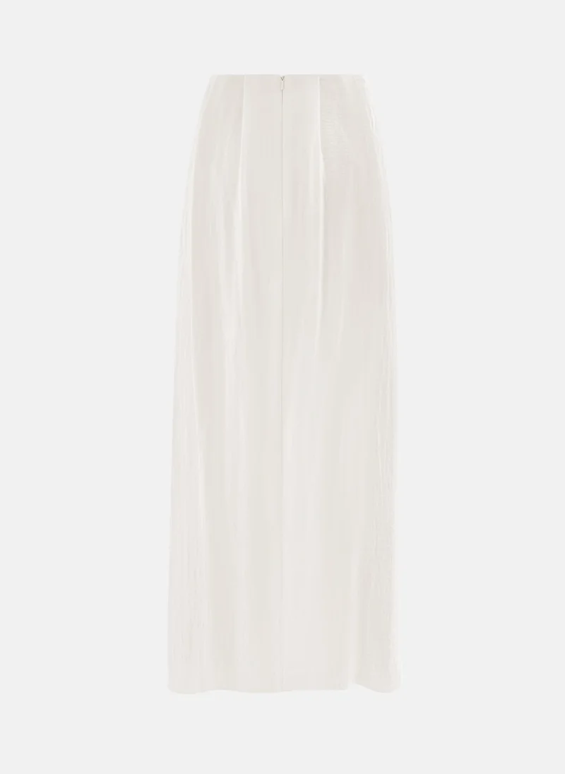 Lichi Maxi skirt with waist gathers in crinkle-effect fabric