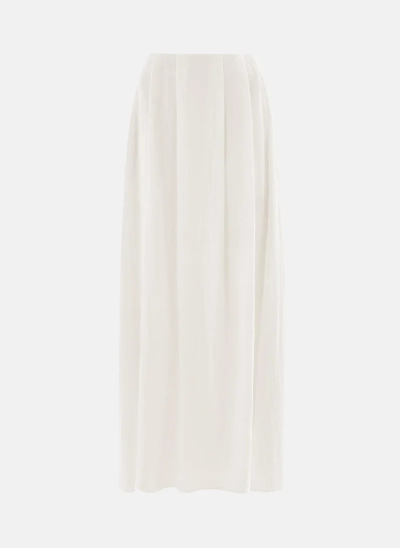 Lichi Maxi skirt with waist gathers in crinkle-effect fabric