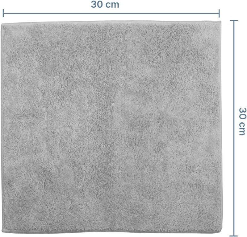 delka Microfibre Cleaning Cloths – Multi-Purpose, Ultra Soft & Lint-Free – Reusable, Streak-Free for Kitchen, Car, Glass, Windows & Electronics (Grey) - Image 2