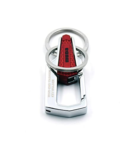 Omuda Stylish Hook Locking Silver Metal Carabiner Double Ring Hook Metal Key Chain for Men & Women - Image 4