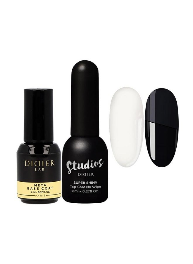 DIDIER LAB - Premium Gel Nail Polish Kit Base Coat Nail Polish Meta Super Shiny No Wipe Gel Top Coat Clear Nail Polish Gel Led Uv Gel Polish Set Gel Top And Base Coat Soak Off Gel Polish Kit - Image 1
