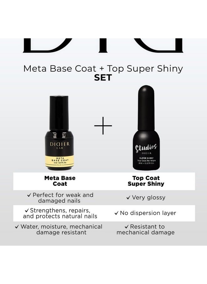 DIDIER LAB - Premium Gel Nail Polish Kit Base Coat Nail Polish Meta Super Shiny No Wipe Gel Top Coat Clear Nail Polish Gel Led Uv Gel Polish Set Gel Top And Base Coat Soak Off Gel Polish Kit - Image 1