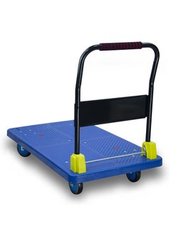 Platform Flatbed Trolley with 600kg Weight Capacity, Foldable Moving Hand Truck, Push Cart Dolly for Pulling Moving Goods Cartons (Blue/Black/R, X-Large, 110x65cm) - pzsku/ZFF80157526A11343B68CZ/45/_/1660643105/87b61ea4-c77f-4b5e-9c1e-ffb6ab39d03f