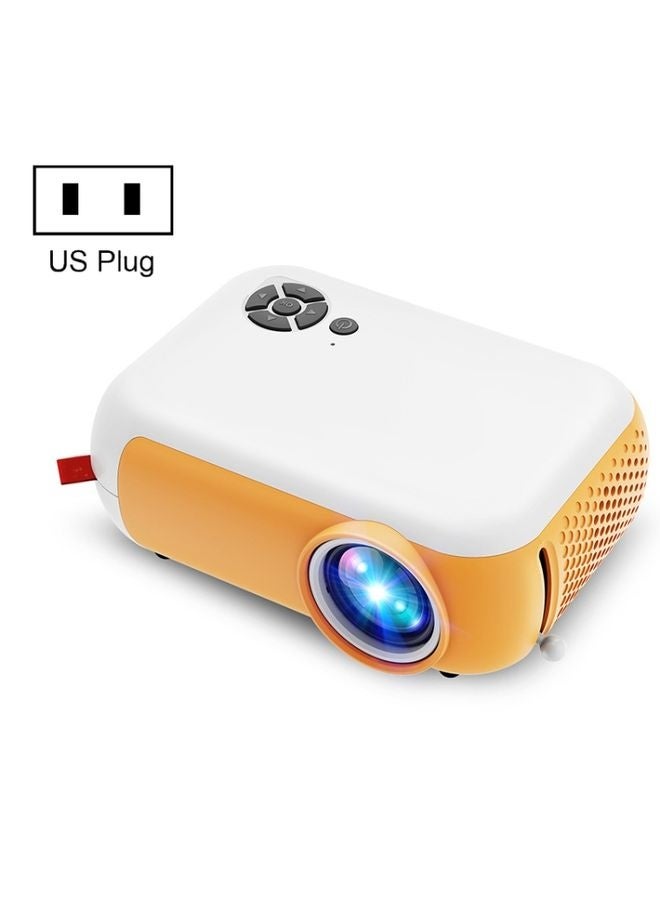 A10 480x360 Pixel Projector Support 1080P Projector ,Style: Basic Model White Yellow(US Plug)  - Image 1