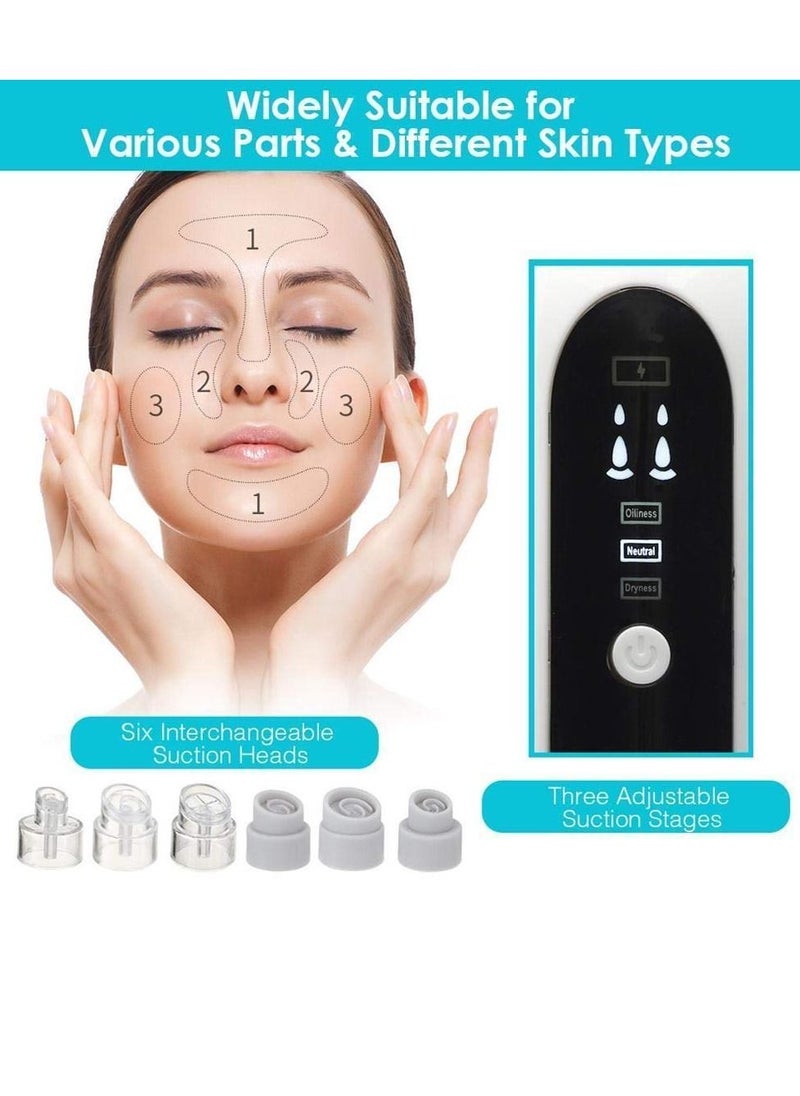 Y&D - Blackhead Remover Pore Vacuum Cleaner, Facial Cleaner Comedone Extractor, USB Rechargeable Black Head Suckers with 3 Adjustable Suction Power and 6 Replacement Probes - Image 1