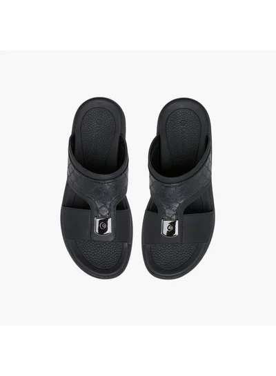 Le Confort Men Logo Embossed Slip-On Comfort Sandals