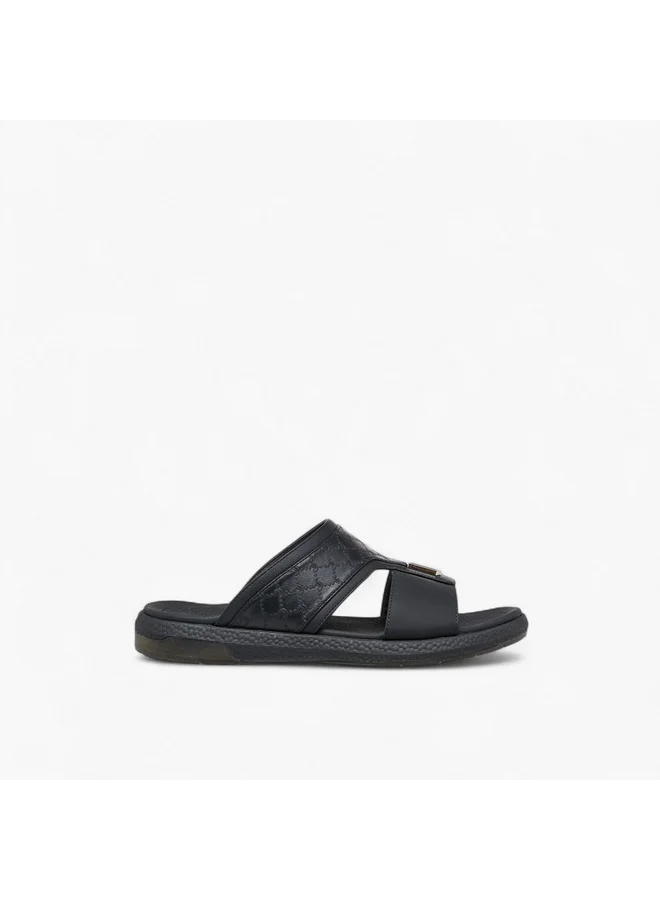 Le Confort Men Logo Embossed Slip-On Comfort Sandals