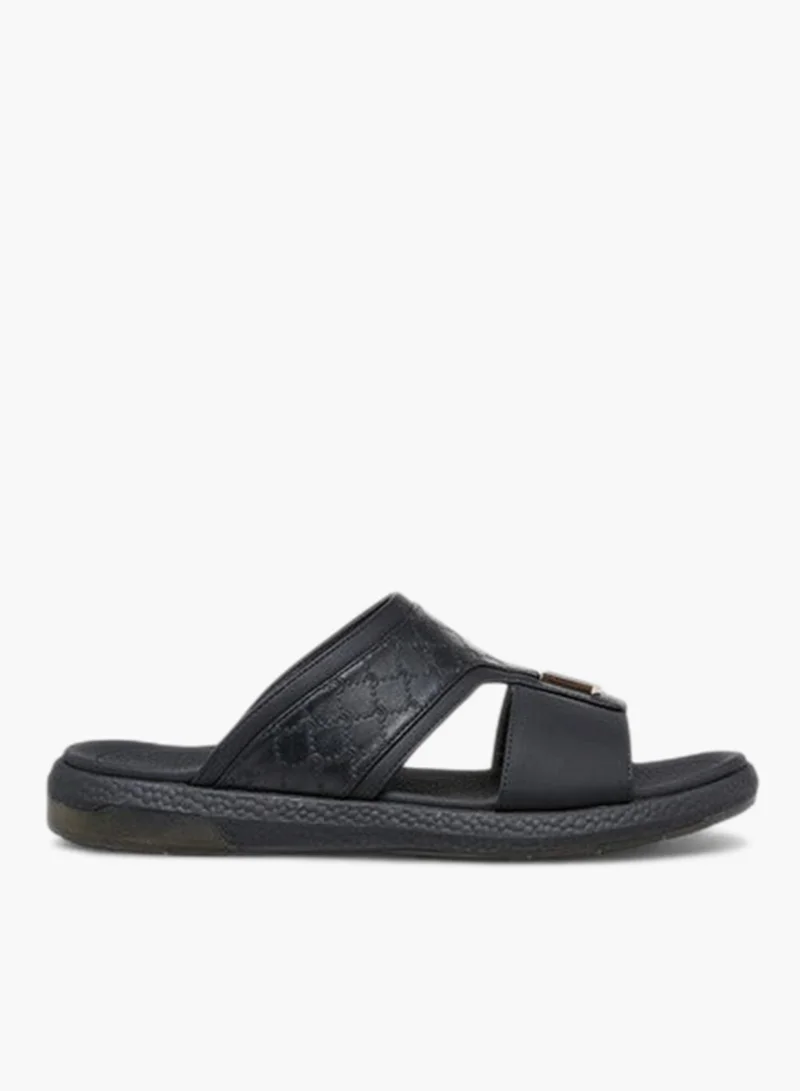 Men Logo Embossed Slip-On Comfort Sandals