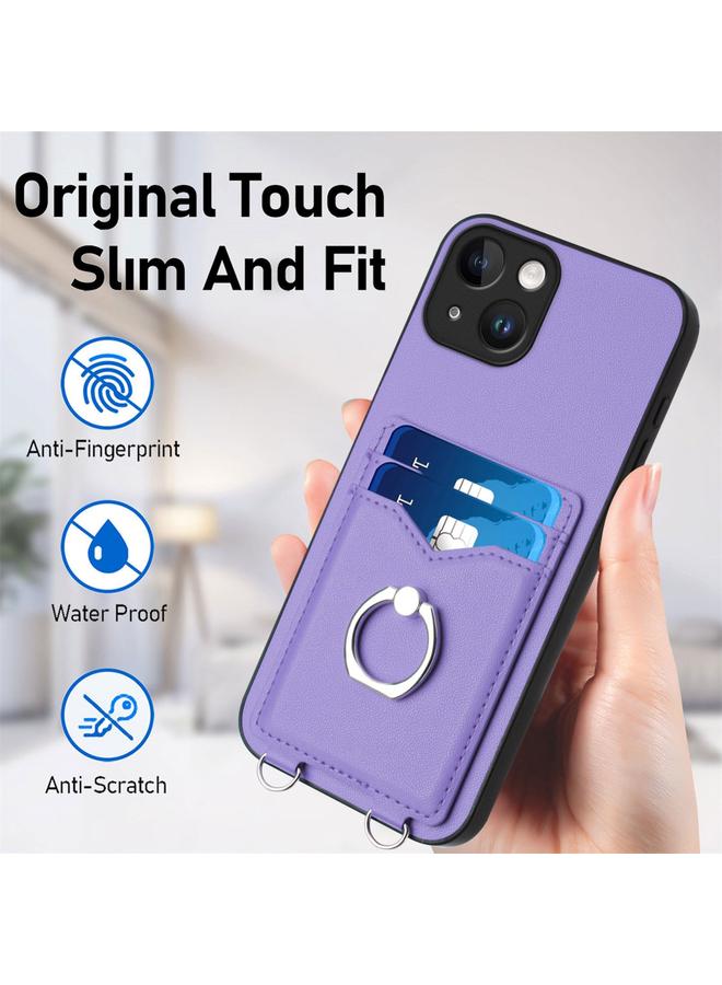 اس-توب جراب لهاتف iPhone 13 mini R20 مع حامل بطاقات على شكل حلقة - Image 5