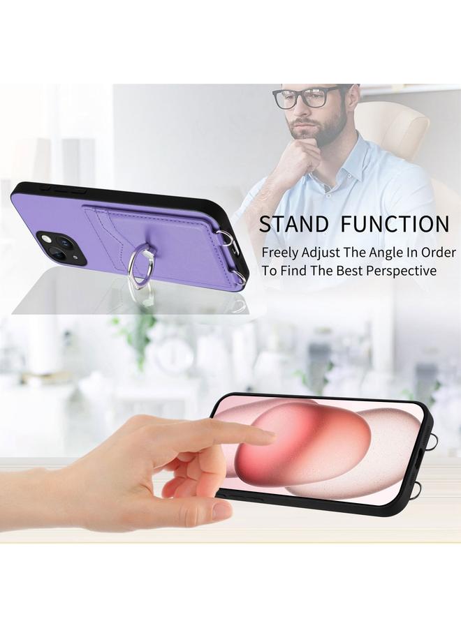 اس-توب جراب لهاتف iPhone 13 mini R20 مع حامل بطاقات على شكل حلقة - Image 4