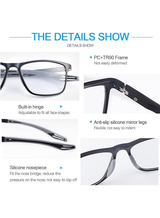 Progressive Multifocus Reading Glasses Flexible Lightweight TR90 Frame Blue Light Blocking Computer Readers for Women and Men - Image 3