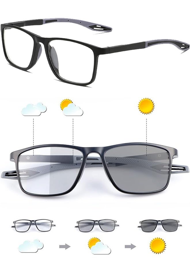 Progressive Multifocus Reading Glasses Flexible Lightweight TR90 Frame Blue Light Blocking Computer Readers for Women and Men - Image 1