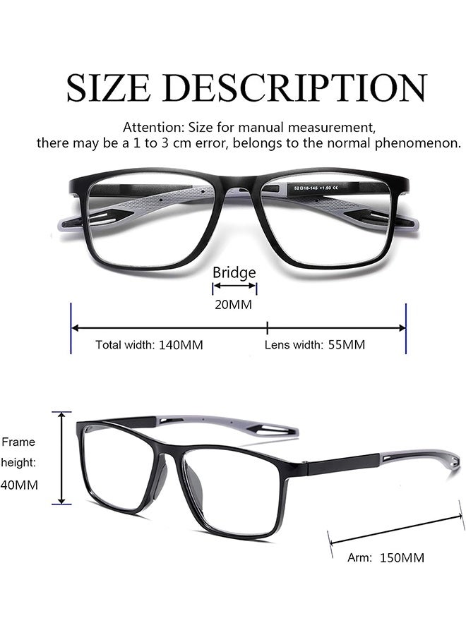 Progressive Multifocus Reading Glasses Flexible Lightweight TR90 Frame Blue Light Blocking Computer Readers for Women and Men - Image 2