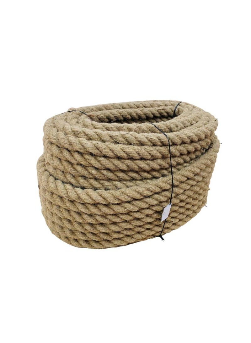 حبل الجوت السميك من الألياف الطبيعية الملتوية من القنب للحديقة والرياضة والديكور (5 أمتار و20 مم) - Image 5