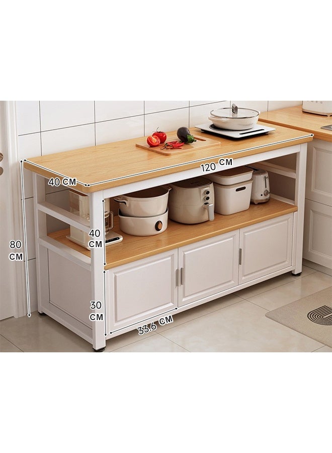 NKX Kitchen Storage Island with Wine Rack, Coffee Bar and Microwave Shelf for Home and Dining - Image 2