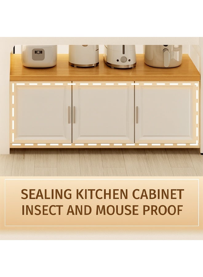 NKX Kitchen Storage Island with Wine Rack, Coffee Bar and Microwave Shelf for Home and Dining - Image 3