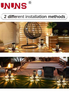 UNUNS 4-Piece LED Solar Pathway Lights,Solar Lights Outdoor Waterproof,Adjustable Solar Garden Lights For Walkway Yard Driveway Backyard Decor  - Image 5