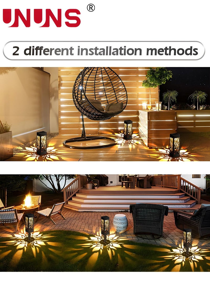 UNUNS 4-Piece LED Solar Pathway Lights,Solar Lights Outdoor Waterproof,Adjustable Solar Garden Lights For Walkway Yard Driveway Backyard Decor  - Image 5