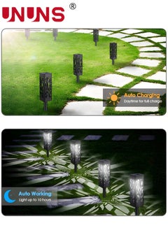 UNUNS 4-Piece LED Solar Pathway Lights,Solar Lights Outdoor Waterproof,Adjustable Solar Garden Lights For Walkway Yard Driveway Backyard Decor  - Image 4