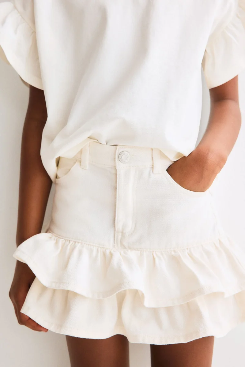 H&M Denim frill skirt