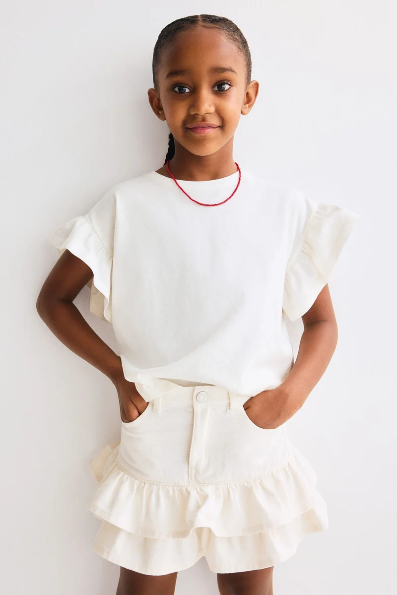 H&M Denim frill skirt