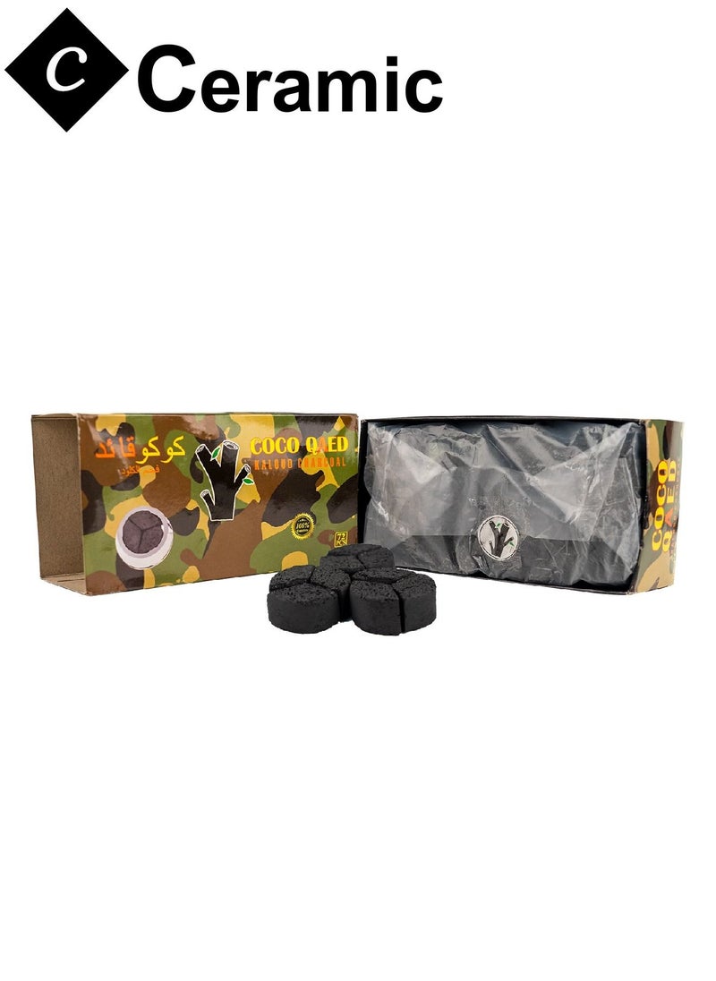 CERAMIC - Coco Qaed Charcoal Quick Ignite and Long Lasting 72 Pieces 3 Boxes Combo Pack Green Army - Image 1