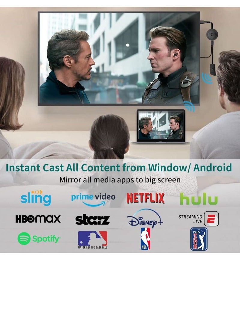 4K Wireless HDMI Display Dongle Adapter 1080P, WiFi Streaming Movies, Shows, and Live TV Receiver from iPhone, iPad, Android, Tablet, Window to HDTV/Monitor/Projector, Miracast, Airplay, DLNA, Chrome