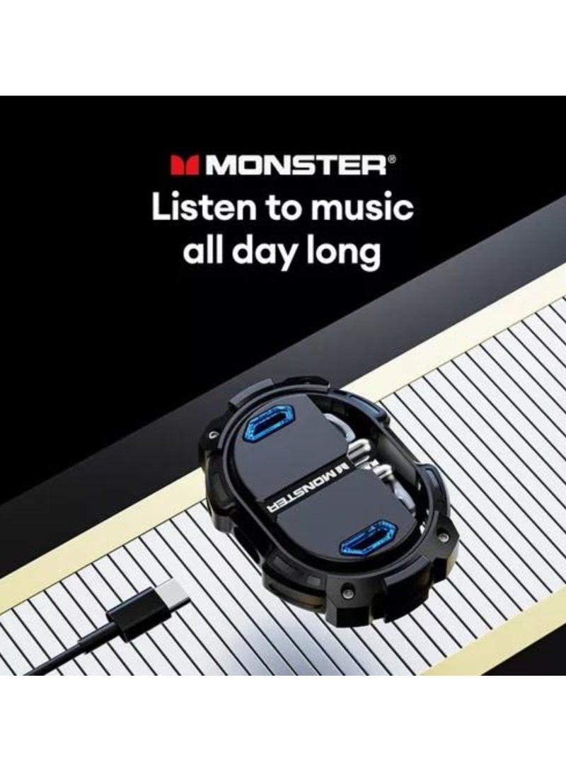 Monster XKT10 Pro Bluetooth 5.3 Earphones Wireless Headphones Game Headset Waterproof TWS Noise Reduction With Mic Sports Earbud Black - Image 4