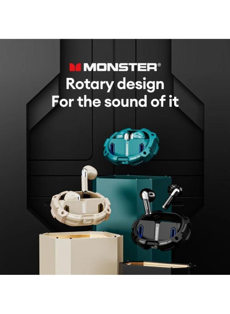 Monster XKT10 Pro Bluetooth 5.3 Earphones Wireless Headphones Game Headset Waterproof TWS Noise Reduction With Mic Sports Earbud Black - Image 3