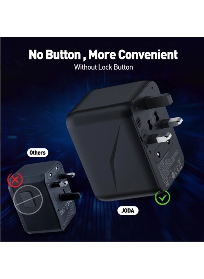 جودا فيش سفر JODA متعدد المداخل 20 واط بمنفذين يو اس بي ومنفذ تايب سي - اسود - Image 4