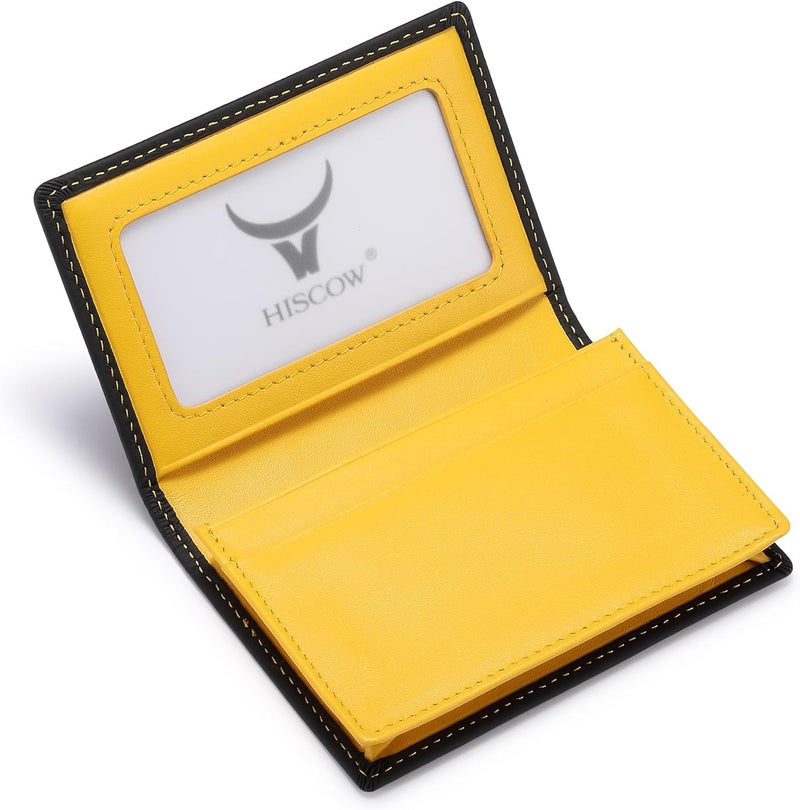 HISCOW Leather Business Card Case Holder for Men & Women, Italian Calfskin - Image 1
