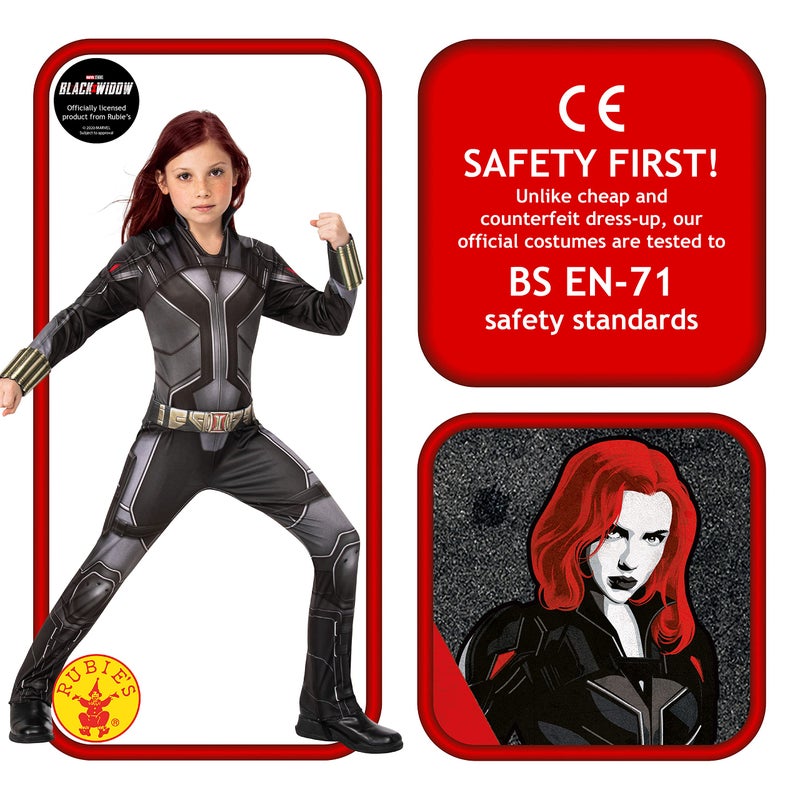 Rubie's 702134M Official Marvel Studios Black Widow Movie Deluxe Kids Costume, 5-7 years, L - Image 2
