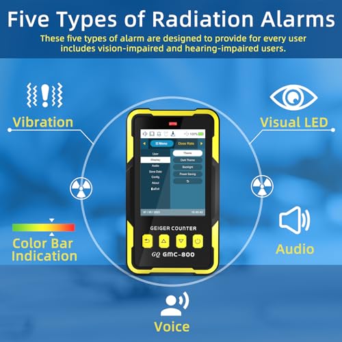GQ Nuclear Radiation Detector GQ GMC-800 USA Design Product US National Standard Large Color LCD Display 5 Alarm Types Dosimeter Data Save & Global Share Beta Gamma X-ray Portable Multifunction Device - Image 5