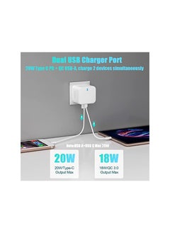 Necomi Usb C Charger 20W Fast Charge Wall Plug 2 Ports Pd And Qc 3.0 Fast Charger Plug Compatible For Iphone 13 13 Pro 12 12 Pro 12 Pro Max 11 Xs Xr Ipad Galaxy Etc  - Image 3