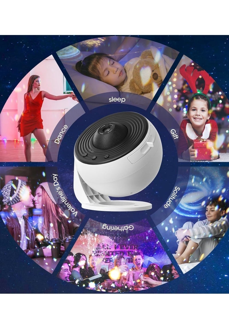 Macon Galaxy Projector 3-in-1 LED Starry Light Projector with 12 Slides, Timer & Adjustable Focus – Quiet Star Projector for Bedroom, Party, Kids' Room & Ceiling Decor - Image 3