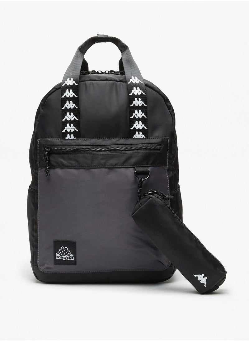Kappa Logo Print Backpack with Pencil Case  - Image 1