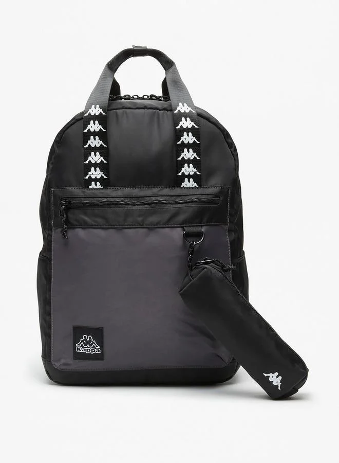 كابا Logo Print School Backpack With Pencil Case