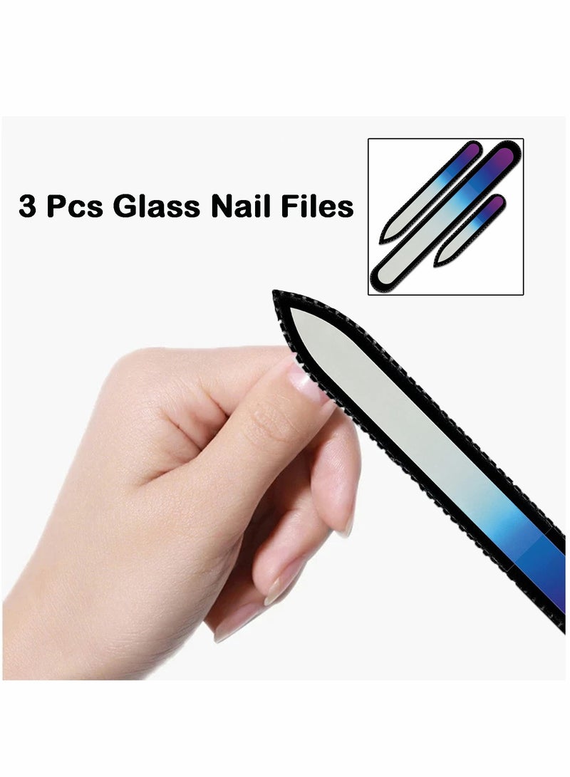 3 Piece Professional Crystal Nail File Set in Vibrant Colors for Perfect Nail Care - Image 4