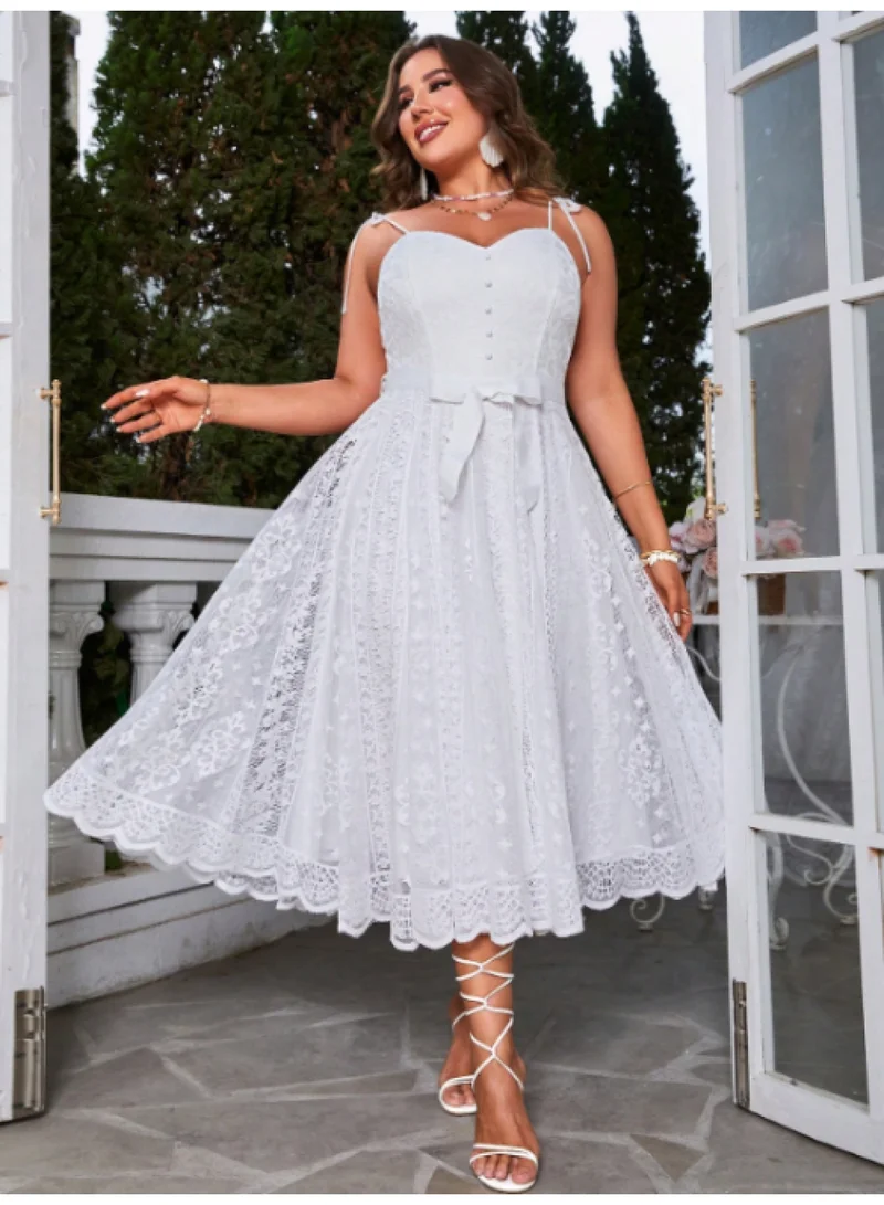 SIMPLEE Oversized women's dress suitable for curvy women's flowing skirt