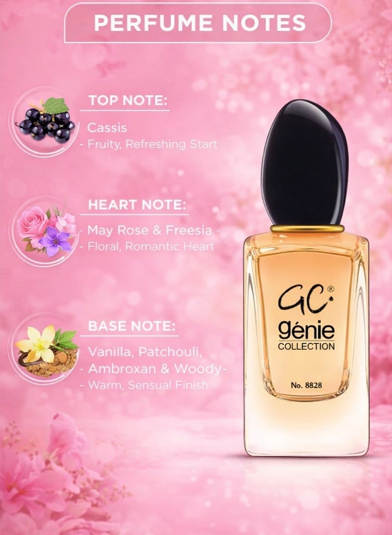 Genie Collection Perfume 8828 for Women, 25ml | Long-Lasting Musk & Floral Fragrance, Perfect Ladies Perfume Gift - Image 2