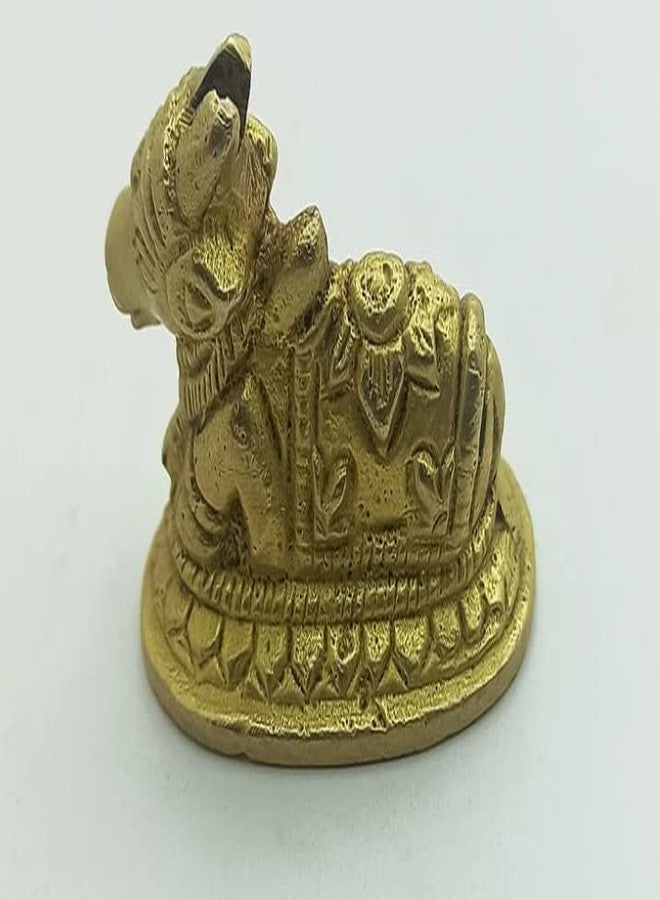 A & S VENTURES A&S Ventures Nandi Vahan of Shiv Ji Beautiful Hand Carved and Spiritual Product in Brass Gold for Temple, Mandir - Image 2