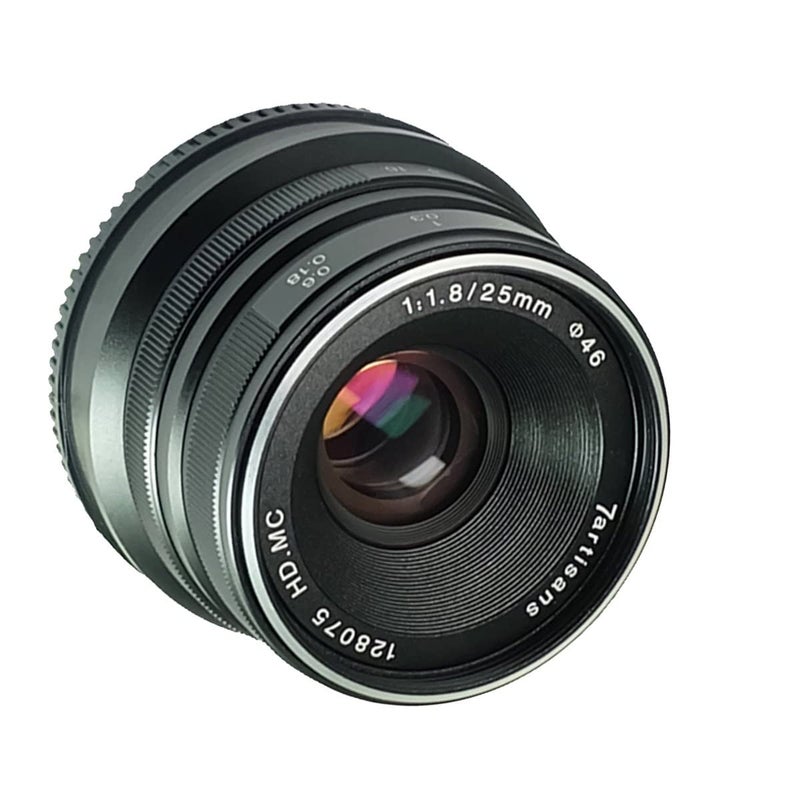 7artisans 25mm F1.8 Manual Focus Lens for Sony E-Mount Cameras Like A7 A7II A7R A7RII A7S A7SII A6500 A6300 A6000 A5100 A5000 EX-3 NEX-3N NEX-3R NEX-F3K NEX-5 NEX-5N - Black - Image 2