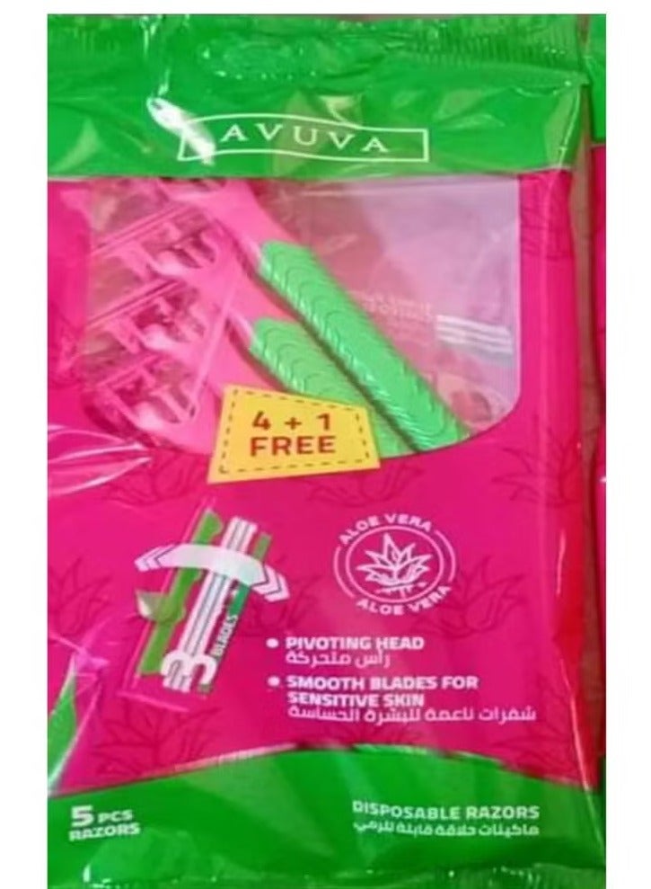 أفيفا أفوفا ماكينة حلاقة للنساء للاستخدام مرة واحدة - 5 قطع - Image 1