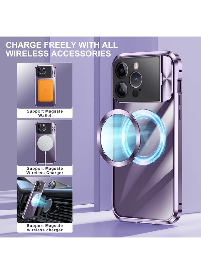 S-TOP Case For iPhone 14 Pro Large Window Holder MagSafe Magnetic Metal Phone Case - Image 2