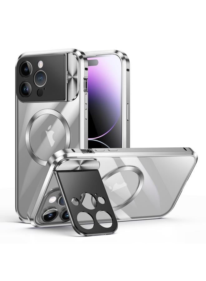 S-TOP Case For iPhone 14 Pro Large Window Holder MagSafe Magnetic Metal Phone Case - Image 1