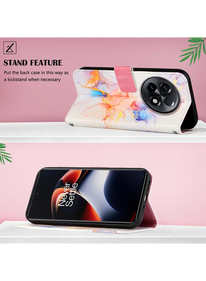 اس-توب جراب لهاتف OnePlus Ace 2 5G / 11R 5G PT003 جراب هاتف جلدي قابل للطي بنمط رخامي - Image 4