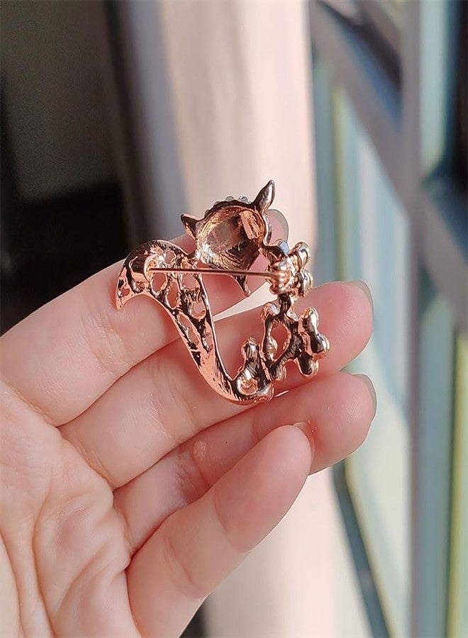 Shejuety Fashion Animal brooch fox brooch sweater jacket cardigan accessories pin clothing accessories, designed specifically for fashionable women suitable - various holiday jewelry gifts (Colored bricks) - Image 4