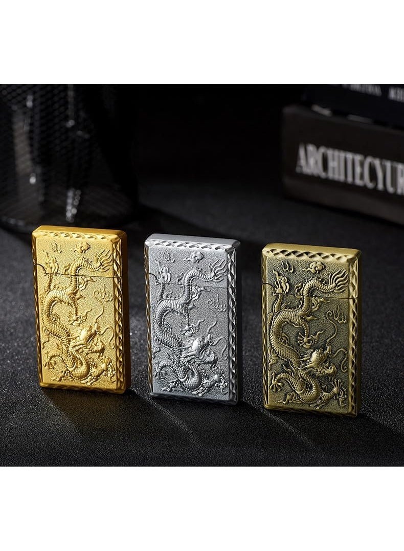 2 Pack Torch Lighters Butane Refillable Adjustable Jet Flame Torch Lighter, Windproof, Safe,Classic 3D Engraving Pattern Pocket Lighters (Without Butane) (Copper 2pack) - Image 4