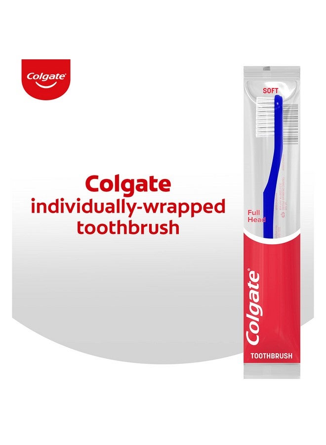 كولجيت فرشاة أسنان ناعمة من كولجيت، مجموعة فرش أسنان، فرش أسنان مغلفة بشكل فردي للبالغين، علبة تحتوي على 144 فرشاة - Image 2